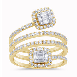 10K SOLID YELLOW GOLD 1 CARAT NATURAL DIAMONDS WOMEN RING