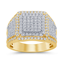 10K SOLID YELLOW GOLD 2 CARAT REAL DIAMOND ENGAGEMENT RING WEDDING PINKY BAND