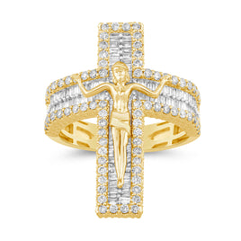 10K SOLID YELLOW GOLD 2 CARAT REAL DIAMOND ENGAGEMENT RING WEDDING PINKY BAND