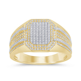 10K SOLID YELLOW GOLD 1 CARAT REAL DIAMOND ENGAGEMENT RING WEDDING PINKY BAND