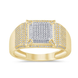 10K SOLID YELLOW GOLD .35 CARAT NATURAL DIAMOND ENGAGEMENT RING WEDDING PINKY BAND