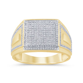 10K SOLID YELLOW GOLD .35 CARAT NATURAL DIAMOND ENGAGEMENT RING WEDDING PINKY BAND