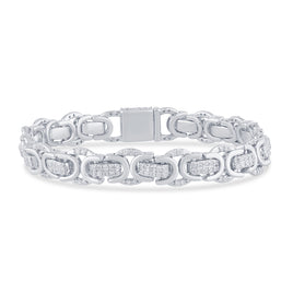 2.50 CARAT STERLING SILVER 8 INCHES 9.5 MM CERTIFIED LAB GROWN DIAMONDS BRACELET