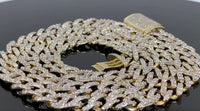 
              10K YELLOW GOLD 17 CARAT REAL DIAMOND 9MM 22 INCHES 63.53 GRAMS GOLD CUBAN & GUCCI LINK CHAIN NECKLACE
            