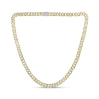 
              10K YELLOW GOLD 6.50 CARAT REAL DIAMOND 9 MM 22 INCHES 82.62 GRAM GOLD CUBAN LINK CHAIN NECKLACE
            