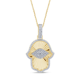 10K YELLOW GOLD .60 CARAT NATURAL DIAMOND 1.35 INCHES PENDANT CHARM