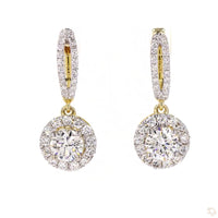 
              14K YELLOW GOLD 2.42 CARAT CERTIFIED LAB GROWN DIAMONDS STUDS EARRINGS HOOPS
            