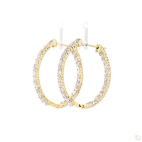 
              10K YELLOW GOLD 2.07 CARAT 25 MM CERTIFIED LAB GROWN DIAMONDS STUDS EARRINGS HOOPS
            