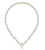 
              10K YELLOW GOLD 15.50 CARAT REAL DIAMOND 22 INCHES 51.15 GRAMS GOLD CROSS CHAIN NECKLACE
            