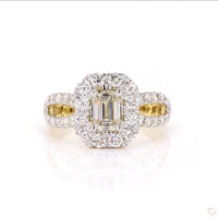 
              10K YELLOW GOLD 2.40 CARAT CERTIFIED LAB GROWN DIAMONDS EMERALD CUT RING
            