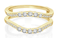 
              10K YELLOW GOLD SOLITAIRE ENHANCER .55 CARAT DIAMOND RING GUARD WRAP WEDDING BAND
            