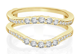 10K YELLOW GOLD SOLITAIRE ENHANCER .55 CARAT DIAMOND RING GUARD WRAP WEDDING BAND