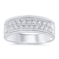 
              10K WHITE GOLD 1 CARAT NATURAL DIAMOND WEDDING BAND BRIDAL ENGAGEMENT RING
            