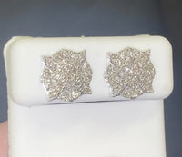 
              10K WHITE GOLD 1.35 CARAT 12 MM 100% GENUINE DIAMONDS MENS/WOMENS EARRING STUDS
            