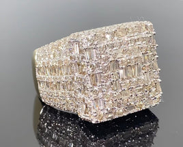 10K YELLOW GOLD 6.50 CARAT MENS REAL DIAMOND ENGAGEMENT WEDDING PINKY RING BAND