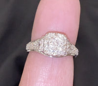 
              10K WHITE GOLD .80 CARAT WOMEN REAL DIAMOND ENGAGEMENT RING WEDDING RING BRIDAL
            