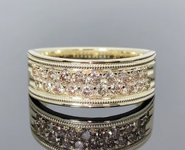 10K YELLOW GOLD 1 CARAT NATURAL DIAMOND WEDDING BAND BRIDAL ENGAGEMENT RING