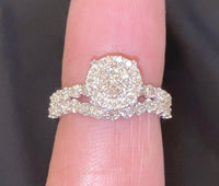 
              10K WHITE GOLD 1.75 CARAT WOMEN REAL DIAMOND ENGAGEMENT RING WEDDING BAND RING SET
            