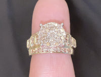 
              10K YELLOW WHITE GOLD 2 CARAT WOMEN REAL DIAMOND ENGAGEMENT RING WEDDING BRIDAL RING
            