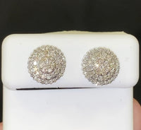 
              10K WHITE GOLD .75 CARAT 10 MM 100% GENUINE DIAMONDS MENS/WOMENS EARRING STUDS
            