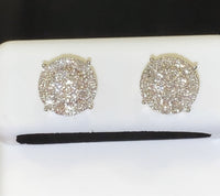 
              10K YELLOW GOLD .75 CARAT 9 MM 100% GENUINE DIAMONDS MENS/WOMENS EARRING STUDS
            