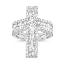 10K SOLID WHITE GOLD 2.25 CARAT REAL DIAMOND ENGAGEMENT RING WEDDING PINKY BAND