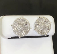 
              10K WHITE GOLD .75 CARAT 12 MM 100% GENUINE DIAMONDS MENS/WOMENS EARRING STUDS
            