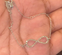 
              10K WHITE GOLD .25 CARAT REAL DIAMOND 10 INCHES ANKLET
            