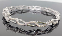 
              10K WHITE GOLD 1 CARAT NATURAL DIAMOND 7 INCHES 5 MM BRACELET
            