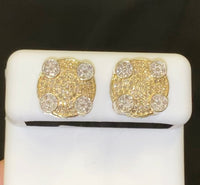 
              10K YELLOW GOLD .75 CARAT 12 MM 100% GENUINE DIAMONDS MENS/WOMENS EARRING STUDS
            