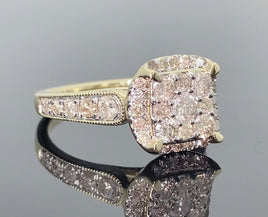 10K YELLOW GOLD 1.15 CARAT WOMEN REAL DIAMOND ENGAGEMENT RING WEDDING RING BRIDAL