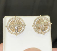 
              10K YELLOW GOLD 1.25 CARAT 16 MM 100% GENUINE DIAMONDS MENS/WOMENS EARRING STUDS
            
