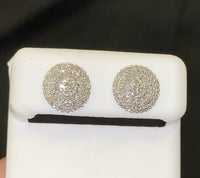
              10K WHITE GOLD .60 CARAT 10 MM 100% GENUINE DIAMONDS MENS/WOMENS EARRING STUDS
            