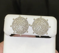 
              10K WHITE GOLD .60 CARAT 13 MM 100% GENUINE DIAMONDS MENS/WOMENS EARRING STUDS
            