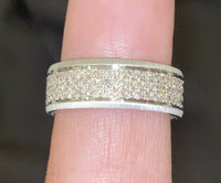 
              10K WHITE GOLD .85 CARAT NATURAL DIAMOND WEDDING BAND BRIDAL ENGAGEMENT RING
            