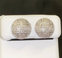 
              10K WHITE GOLD .75 CARAT 13 MM 100% GENUINE DIAMONDS MENS/WOMENS EARRING STUDS
            