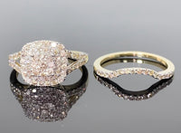
              10K YELLOW GOLD 1.10 CARAT REAL DIAMOND ENGAGEMENT RING WEDDING BAND BRIDAL SET
            