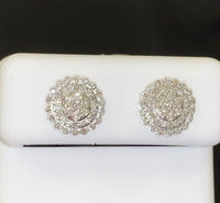 
              10K WHITE GOLD .60 CARAT 10 MM 100% GENUINE DIAMONDS MENS/WOMENS EARRING STUDS
            