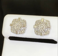 
              10K WHITE GOLD .50 CARAT 10 MM 100% GENUINE DIAMONDS MENS/WOMENS EARRING STUDS
            