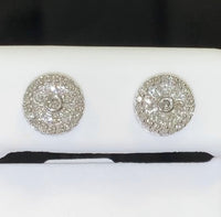 
              10K WHITE GOLD .60 CARAT 8 MM 100% GENUINE DIAMONDS MENS/WOMENS EARRING STUDS
            