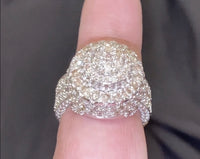 
              10K SOLID WHITE GOLD 7 CARAT REAL DIAMOND ENGAGEMENT RING WEDDING PINKY BAND
            