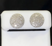 
              10K WHITE GOLD .75 CARAT 11 MM 100% GENUINE DIAMONDS MENS/WOMENS EARRING STUDS
            