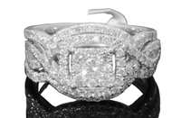 
              10K WHITE GOLD 1.50 CARAT WOMENS REAL DIAMOND ENGAGEMENT RING WEDDING BANDS SET
            