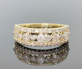 10K YELLOW GOLD 1.25 CARAT WOMEN REAL DIAMOND ENGAGEMENT RING WEDDING RING BAND