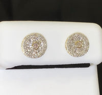 
              10K YELLOW GOLD .60 CARAT 8 MM 100% GENUINE DIAMONDS MENS/WOMENS EARRING STUDS
            