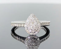 
              10K WHITE GOLD .60 CARAT WOMEN REAL DIAMOND ENGAGEMENT ANNIVERSARY RING
            