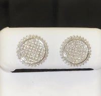 
              10K WHITE GOLD .40 CARAT 12 MM 100% GENUINE DIAMONDS MENS/WOMENS EARRING STUDS
            