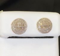 
              10K YELLOW GOLD .50 CARAT 10 MM 100% GENUINE DIAMONDS MENS/WOMENS EARRING STUDS
            