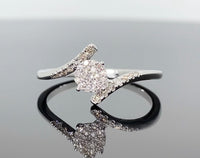
              10K WHITE GOLD .20 CARAT WOMEN REAL DIAMOND ENGAGEMENT ANNIVERSARY RING
            