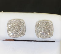 
              10K WHITE GOLD .50 CARAT 10 MM 100% GENUINE DIAMONDS MENS/WOMENS EARRING STUDS
            